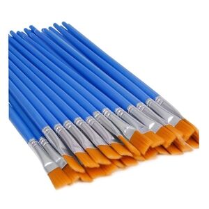 UPINS 30 Pcs Flat Paint Brushes, Small Brush Bulk for Detail Painting. NWT